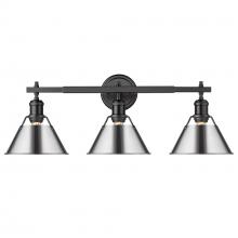  3306-BA3 BLK-CH - Orwell 3-Light Vanity Light in Matte Black with Chrome